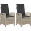 Image de vidaXL - Tuinstoelen - 2 - st - verstelbaar - met - kussens - poly - rattan - lichtgrijs