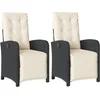 Image de vidaXL - Tuinstoelen - 2 - st - verstelbaar - met - voetensteun - poly - rattan - zwart
