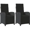 Image de vidaXL - Tuinstoelen - 2 - st - verstelbaar - met - voetensteun - poly - rattan - zwart