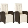 Image de vidaXL - Tuinstoelen - 2 - st - verstelbaar - met - voetensteun - poly - rattan - bruin