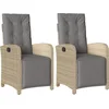 Image de vidaXL - Tuinstoelen - 2 - st - verstelbaar - voetensteun - poly - rattan - beige - mix