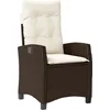 Image de vidaXL - Tuinstoel - verstelbaar - met - kussens - poly - rattan - bruin