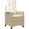 Image de vidaXL - Tuinstoel - verstelbaar - met - kussens - poly - rattan - beige