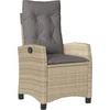 Image de vidaXL - Tuinstoel - verstelbaar - met - kussens - poly - rattan - gemengd - beige