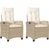 Image de vidaXL - Tuinstoelen - 2 - st - verstelbaar - met - kussens - poly - rattan - beige