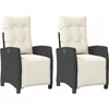 Image de vidaXL - Tuinstoelen - 2 - st - verstelbaar - met - voetensteun - poly - rattan - zwart
