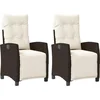 Image de vidaXL - Tuinstoelen - 2 - st - verstelbaar - met - voetensteun - poly - rattan - bruin