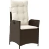 Image de vidaXL - Tuinstoel - verstelbaar - met - kussens - poly - rattan - bruin