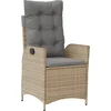Image de vidaXL - Tuinstoel - verstelbaar - met - kussens - poly - rattan - gemengd - beige