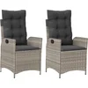 Image de vidaXL - Tuinstoelen - 2 - st - verstelbaar - met - kussens - poly - rattan - lichtgrijs