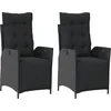 Image de vidaXL - Tuinstoelen - 2 - st - verstelbaar - met - voetensteun - poly - rattan - zwart