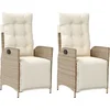 Image de vidaXL - Tuinstoelen - 2 - st - verstelbaar - met - voetensteun - poly - rattan - beige