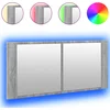 Image de vidaXL - Badkamerkast - met - spiegel - en - LED - 100x12x45 - cm - grijs - sonoma - eiken