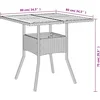 Image de vidaXL - Tuintafel - met - acaciahouten - blad - 80x80x75 - cm - poly - rattan - grijs