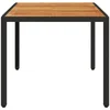 Image de vidaXL - Tuintafel - met - acaciahouten - blad - 150x90x75 - cm - poly - rattan - zwart