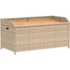 Image de vidaXL - Opbergbankje - 100x50x52 - cm - poly - rattan - acaciahout - gemengd - beige