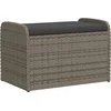 Image de vidaXL - Opbergbankje - met - kussen - 80x51x52 - cm - poly - rattan - grijs