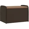 Image de vidaXL - Opbergbankje - met - kussen - 80x51x52 - cm - poly - rattan - bruin