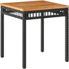 Image de vidaXL - Tuintafel - 38x38x42 - cm - poly - rattan - en - acaciahout - zwart
