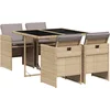 Image de vidaXL - 5-delige - Tuinset - met - kussens - poly - rattan - gemengd - beige