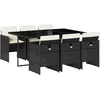 Image de vidaXL - 7-delige - Tuinset - met - kussens - poly - rattan - zwart