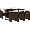 Image de vidaXL - 7-delige - Tuinset - met - kussens - poly - rattan - bruin
