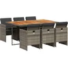 Image de vidaXL - 7-delige - Tuinset - met - kussens - poly - rattan - grijs