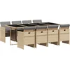 Image de vidaXL - 9-delige - Tuinset - met - kussens - poly - rattan - gemengd - beige