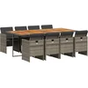 Image de vidaXL - 9-delige - Tuinset - met - kussens - poly - rattan - grijs