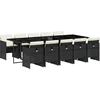 Image de vidaXL - 11-delige - Tuinset - met - kussens - poly - rattan - zwart