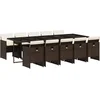 Image de vidaXL - 11-delige - Tuinset - met - kussens - poly - rattan - bruin
