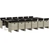 Image de vidaXL - 13-delige - Tuinset - met - kussens - poly - rattan - lichtgrijs