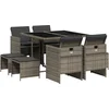 Image de vidaXL - 9-delige - Tuinset - met - kussens - poly - rattan - grijs