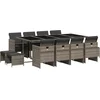 Image de vidaXL - 13-delige - Tuinset - met - kussens - poly - rattan - grijs