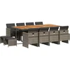 Image de vidaXL - 13-delige - Tuinset - met - kussens - poly - rattan - grijs
