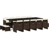 Image de vidaXL - 15-delige - Tuinset - met - kussens - poly - rattan - bruin