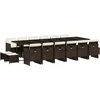 Image de vidaXL - 17-delige - Tuinset - met - kussens - poly - rattan - bruin