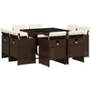 Image de vidaXL - 9-delige - Tuinset - met - kussens - poly - rattan - bruin