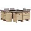 Image de vidaXL - 9-delige - Tuinset - met - kussens - poly - rattan - gemengd - beige