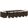 Image de vidaXL - 15-delige - Tuinset - met - kussens - poly - rattan - bruin