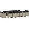 Image de vidaXL - 17-delige - Tuinset - met - kussens - poly - rattan - lichtgrijs