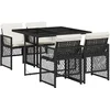Image de vidaXL - 5-delige - Tuinset - met - kussens - poly - rattan - zwart