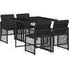 Image de vidaXL - 5-delige - Tuinset - met - kussens - poly - rattan - zwart