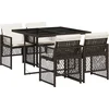 Image de vidaXL - 5-delige - Tuinset - met - kussens - poly - rattan - bruin