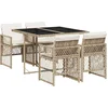 Image de vidaXL - 5-delige - Tuinset - met - kussens - poly - rattan - beige