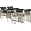 Image de vidaXL - 5-delige - Tuinset - met - kussens - poly - rattan - lichtgrijs