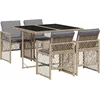 Image de vidaXL - 5-delige - Tuinset - met - kussens - poly - rattan - beige