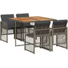 Image de vidaXL - 5-delige - Tuinset - met - kussens - poly - rattan - grijs