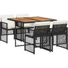 Image de vidaXL - 5-delige - Tuinset - met - kussens - poly - rattan - zwart