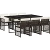 Image de vidaXL - 7-delige - Tuinset - met - kussens - poly - rattan - bruin